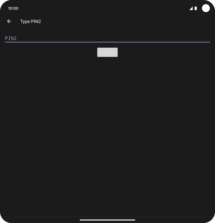 Press PIN2 and key in your PIN2. The default PIN2 is 1111.