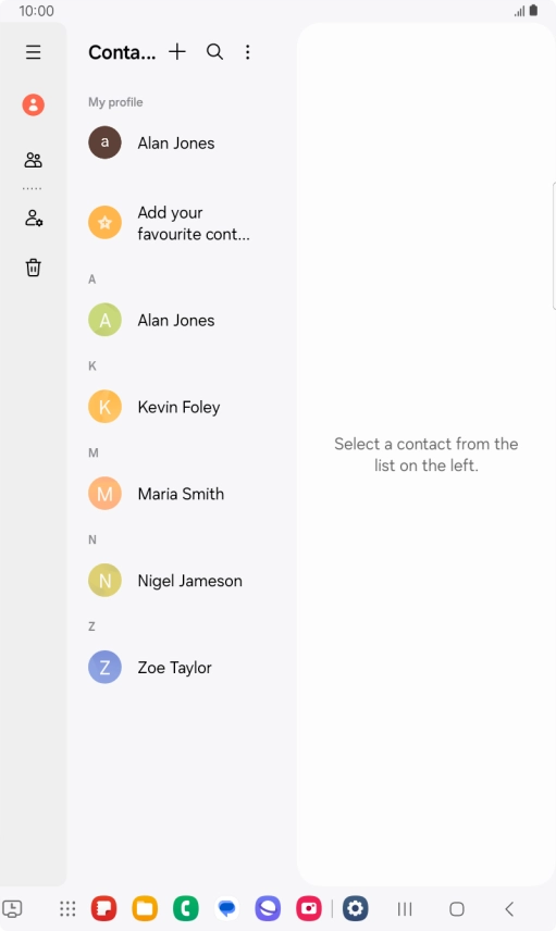 Press the new contact icon.