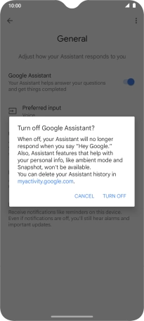 If you turn off the function, press TURN OFF. If you turn off the function, press TURN OFF.