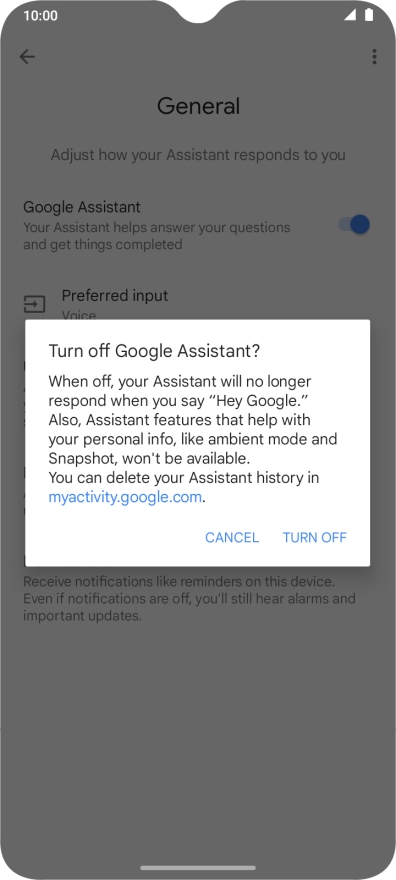 If you turn off the function, press TURN OFF. If you turn off the function, press TURN OFF.