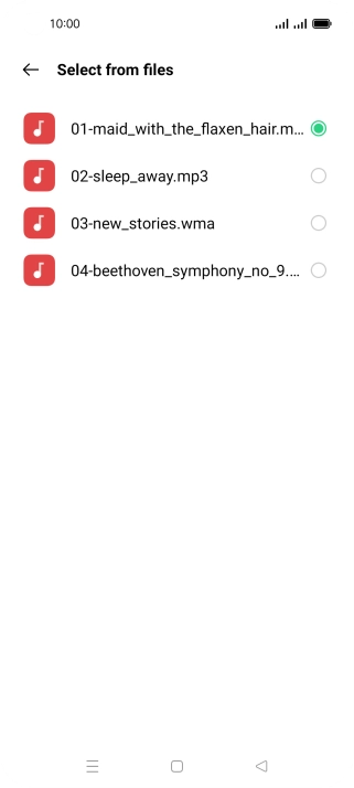 Once you've found a ring tone you like, press the Return key. Once you've found a ring tone you like, press the Return key.
