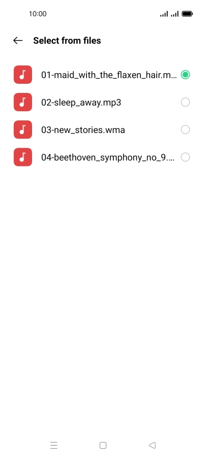 Once you've found a ring tone you like, press the Return key. Once you've found a ring tone you like, press the Return key.