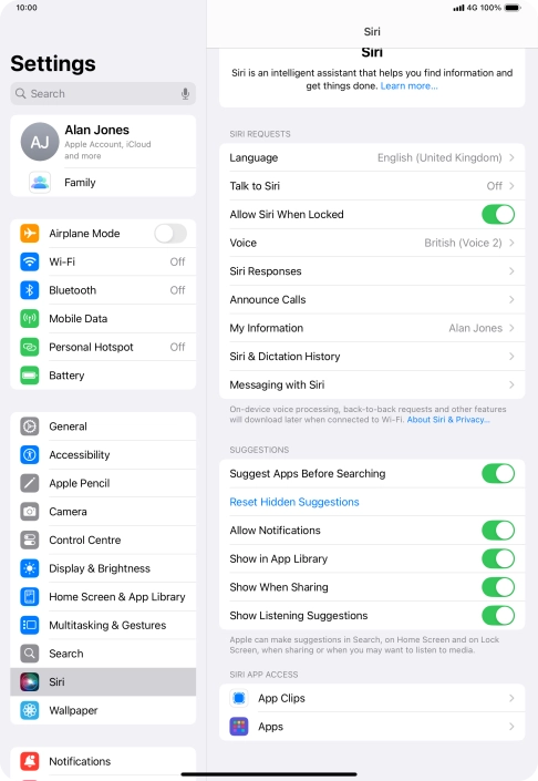 Press the indicator next to 