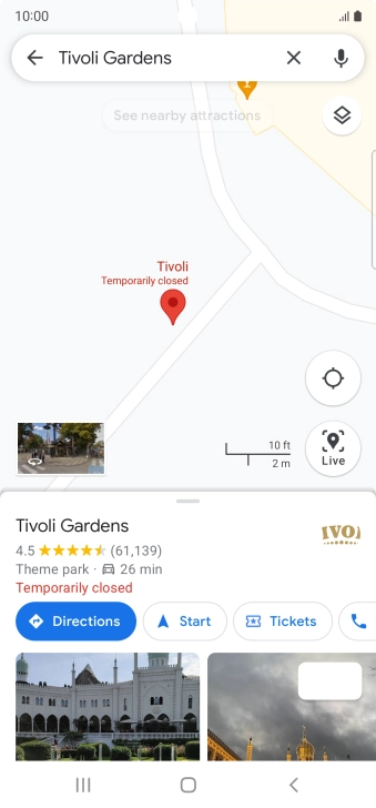 Press the destination at the bottom of the screen.