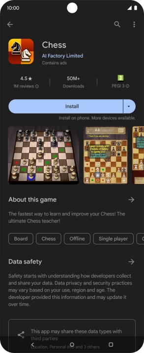 Press Install and follow the instructions on the screen to install the app.