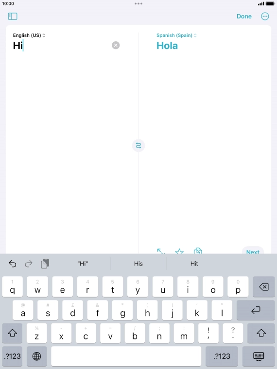 Press the enter icon.