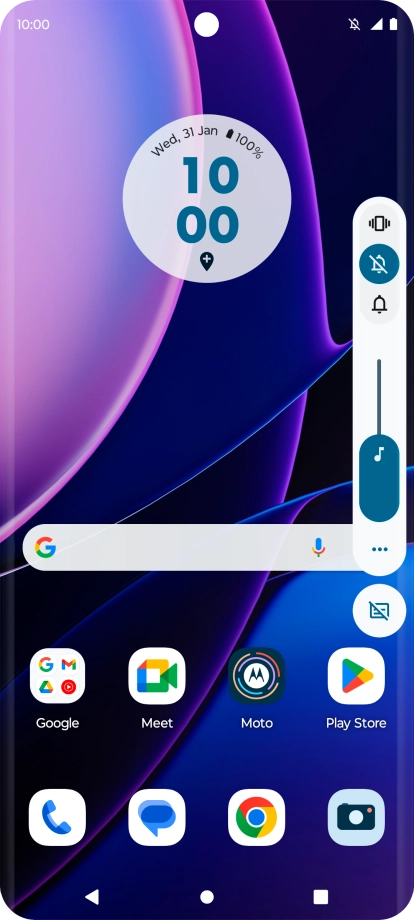 Press the silent mode icon to turn on silent mode.