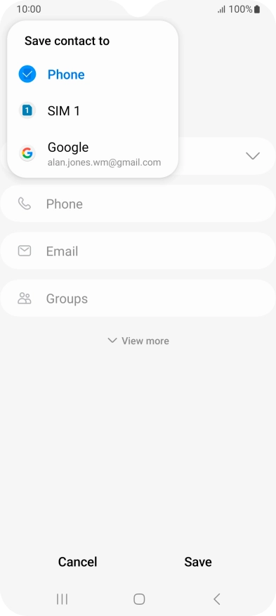 Press the required Google account. Press the required Google account.