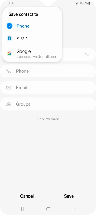 Press the required Google account. Press the required Google account.