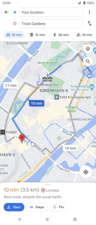 Press the required mode of transportation.