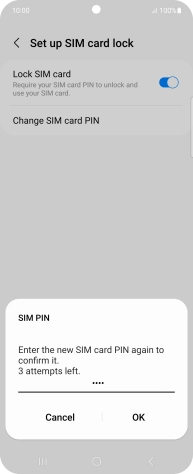 Key in the new PIN again and press OK.