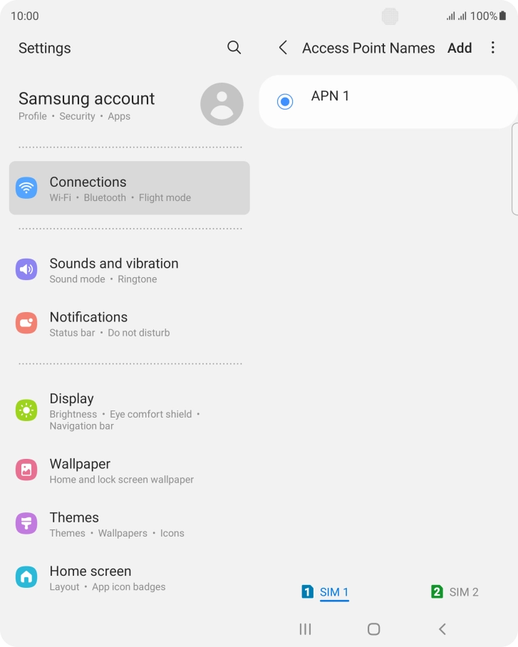 Press the required SIM.