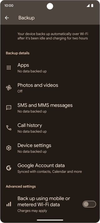 Press the indicator next to 