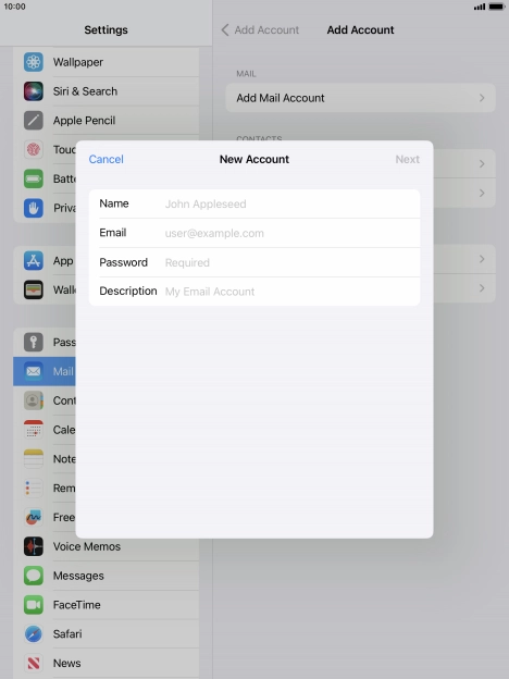 Press Name and key in the required sender name.