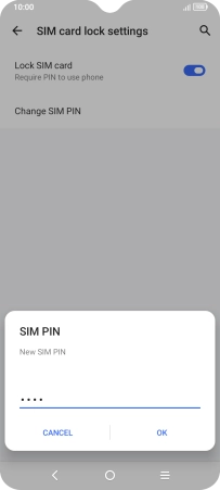 Key in a new four-digit PIN and press OK.