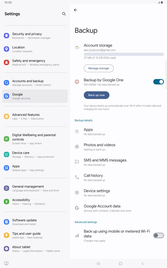 Press the indicator next to 