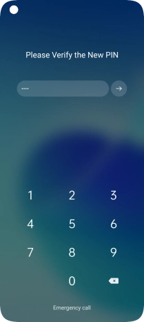 Key in the new PIN again and press arrow right.