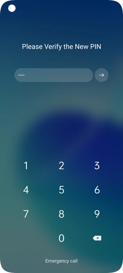 Key in the new PIN again and press arrow right.