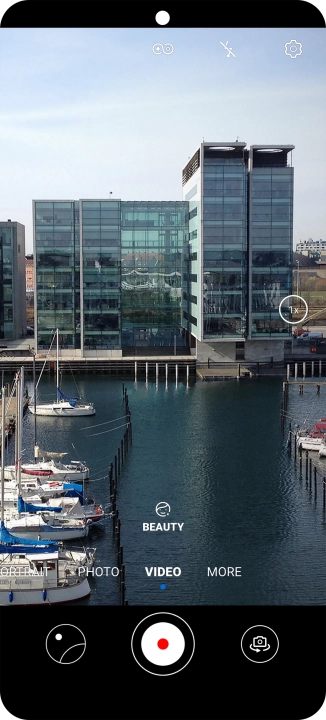 Press the video light icon.