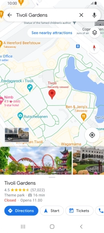 Press the destination at the bottom of the screen.