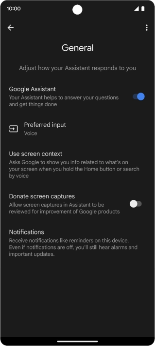 Press the indicator next to 