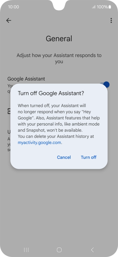 If you turn off the function, press Turn off. If you turn off the function, press Turn off.