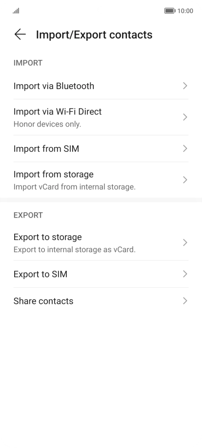 Press Import from SIM.