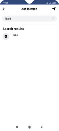 Press the required location.