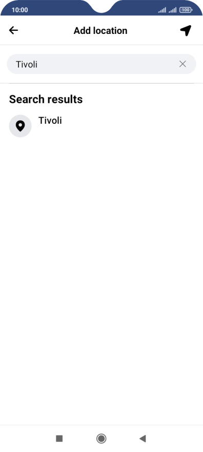 Press the required location.