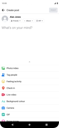 Press the text input field.