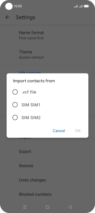 Press the required SIM.
