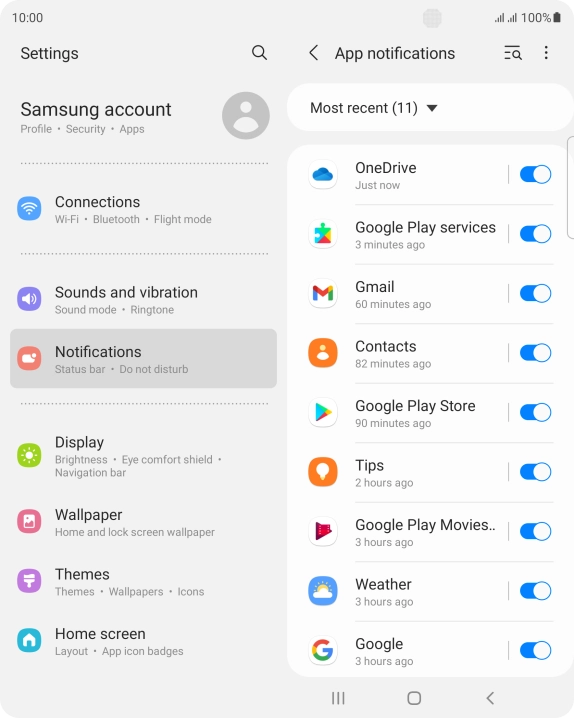 Press the drop down list. Press the drop down list.