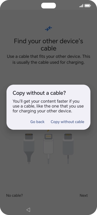 Press Copy without cable.