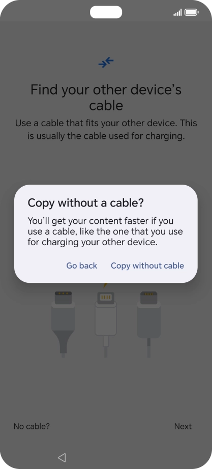 Press Copy without cable.