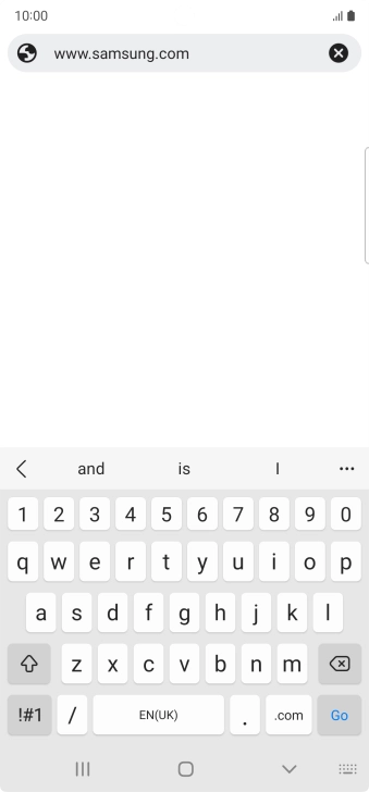 Key in the address of the required web page and press Go.