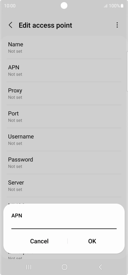 Key in wap.vodafone.co.uk and press OK.