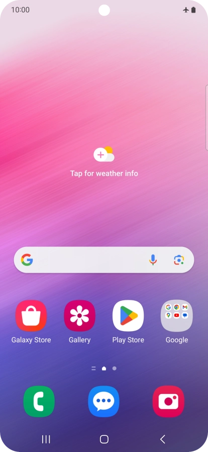 The flight mode icon shows that flight mode is turned on.