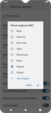 Once you've found a ring tone you like, press OK.