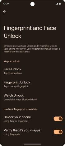 Press Fingerprint Unlock.