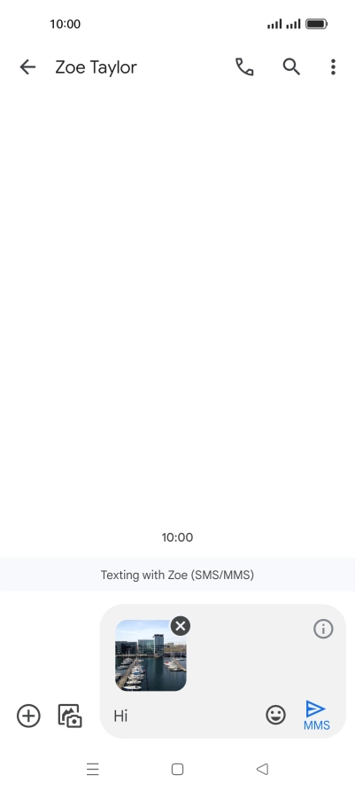 Press the send icon when you've finished your picture message.