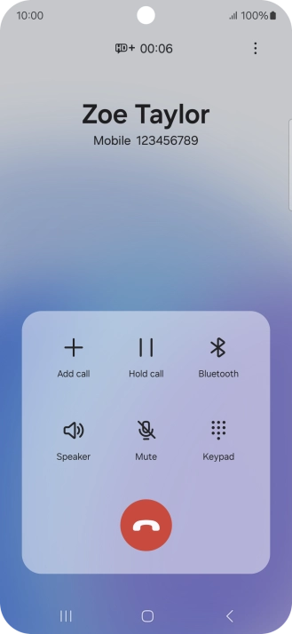 Press the end call icon.