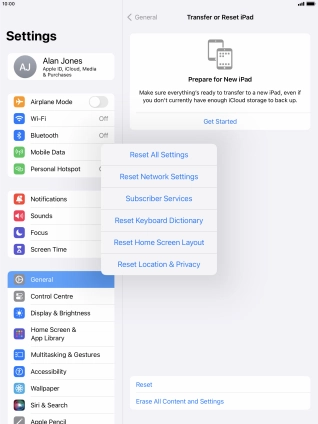 Press Reset Network Settings.