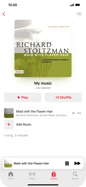 Press the song title.