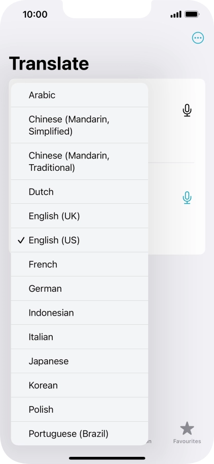 Press the required source language.