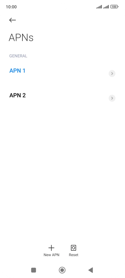 Press the required data connection to activate it. Press the required data connection to activate it.