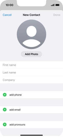 Press First name and key in the first name.