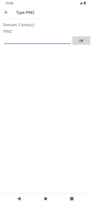 Press PIN2 and key in your PIN2. The default PIN2 is 1111.