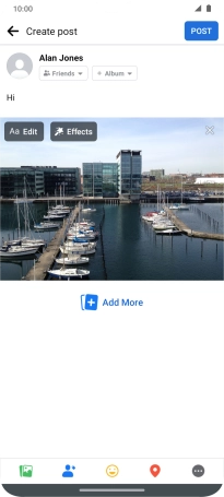 Write the required text and press POST.