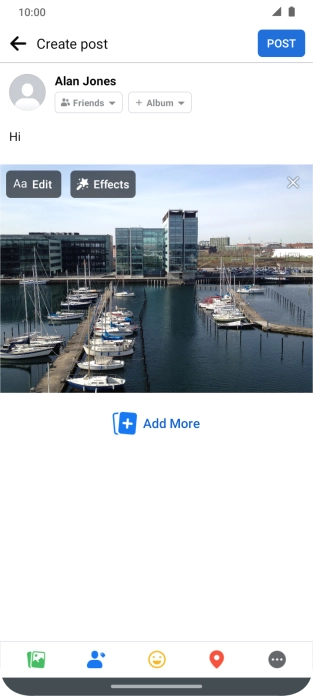 Write the required text and press POST.