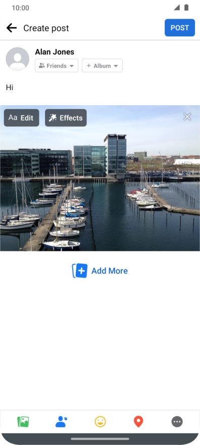 Write the required text and press POST.